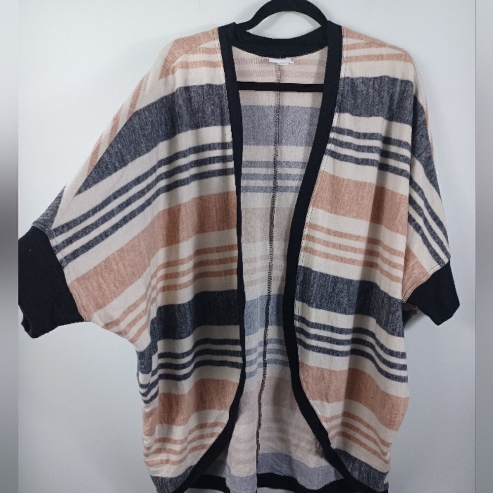 Open Front Kaftan Kimono Cardigan Sweater Striped